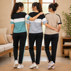 Women 3 T-Shirts With Trousers (T-4)