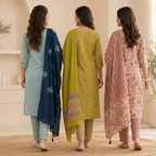 Women's Cotton Printed Kurta With Dupatta Sets (N-8)