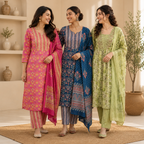 Women's Cotton Printed Kurta With Dupatta Sets (N-2)