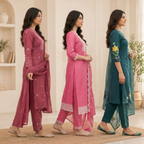 Women's Cotton Printed Kurta With Dupatta Sets (N-9)