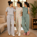 Women 3 T-Shirts With Trousers (T-6)