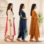 Women's Cotton Printed Kurta With Dupatta Sets (N-1)