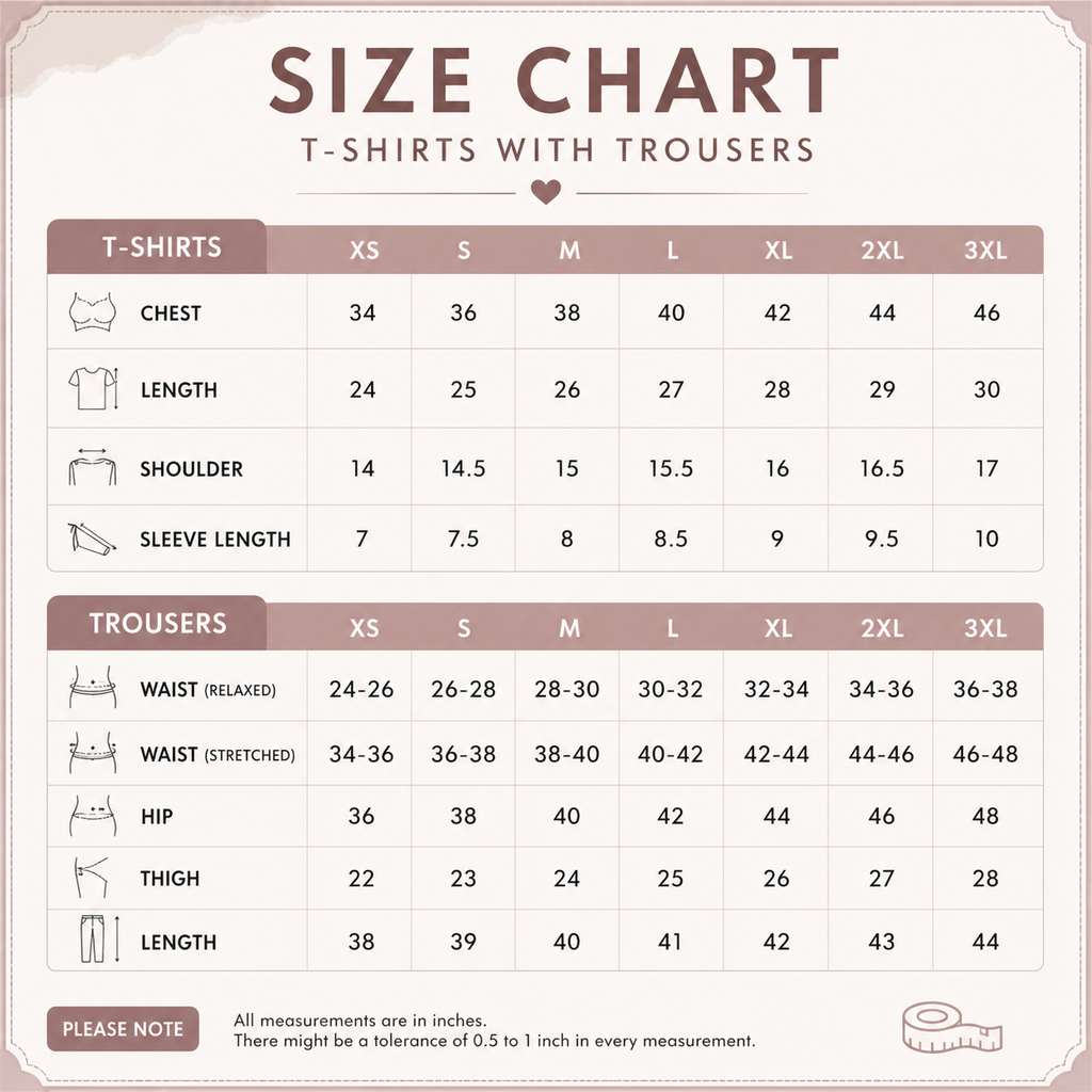 Women 3 T-Shirts With Trousers (T-10)